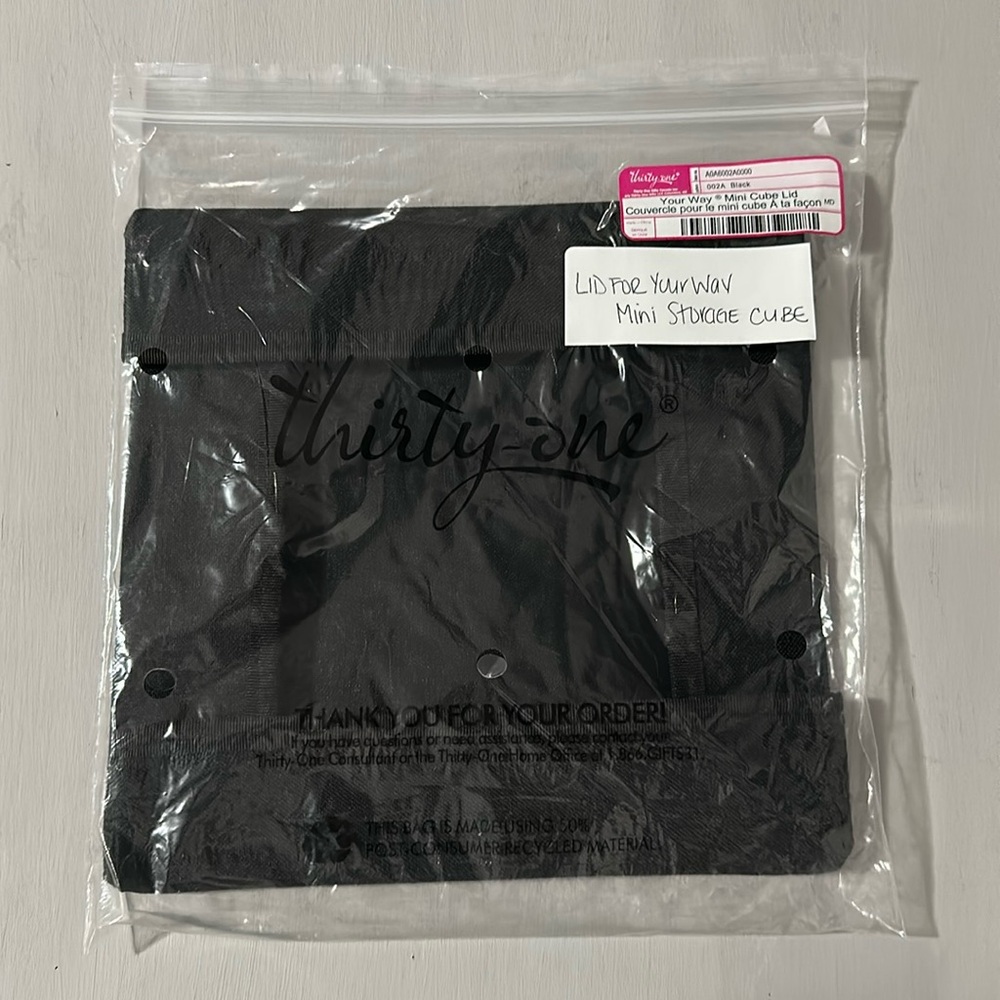 Thirty One - Your Way Mini Cube Lid - Black 9.5" x 9.5" x 2.25"